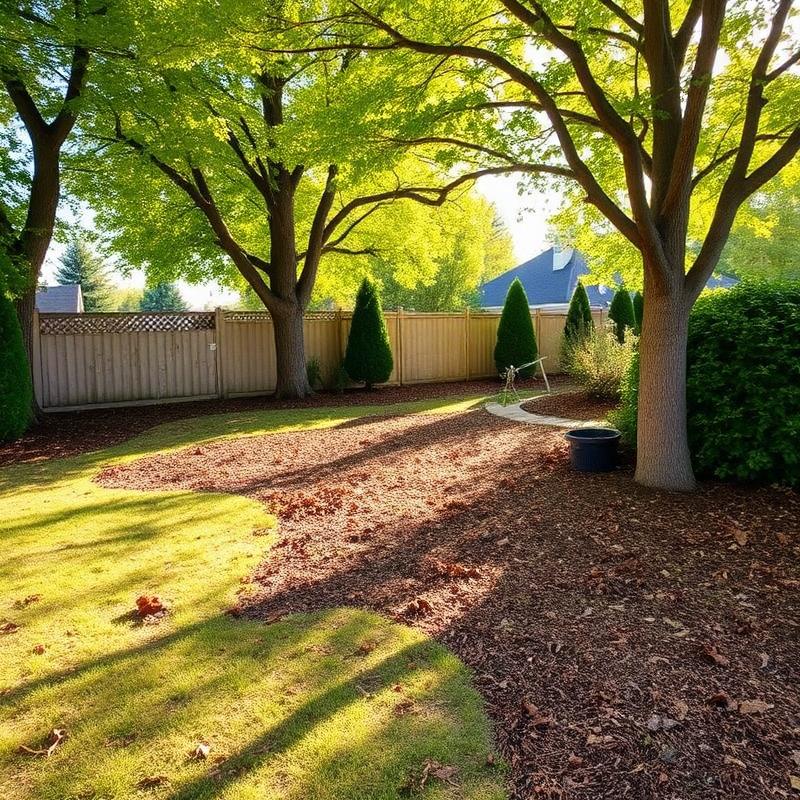 Clean backyard after tree brush removal
